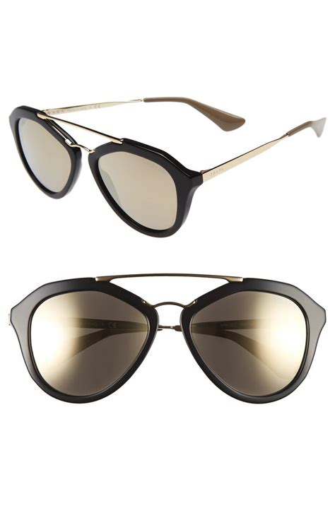 prada 54mm mirrored aviator sunglasses|prada sunglasses nordstrom.